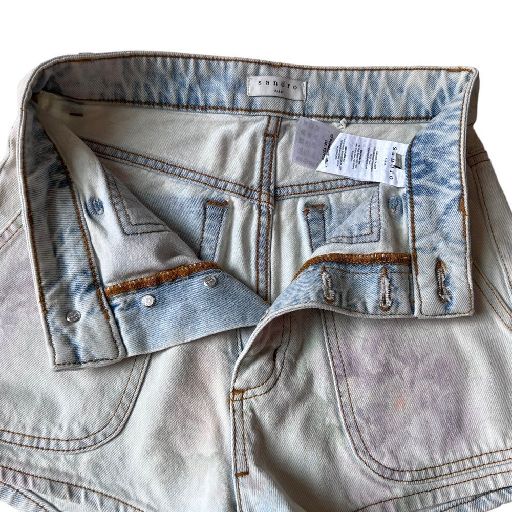 SANDRO Flow Floral Denim Shorts - Picture 4 of 14